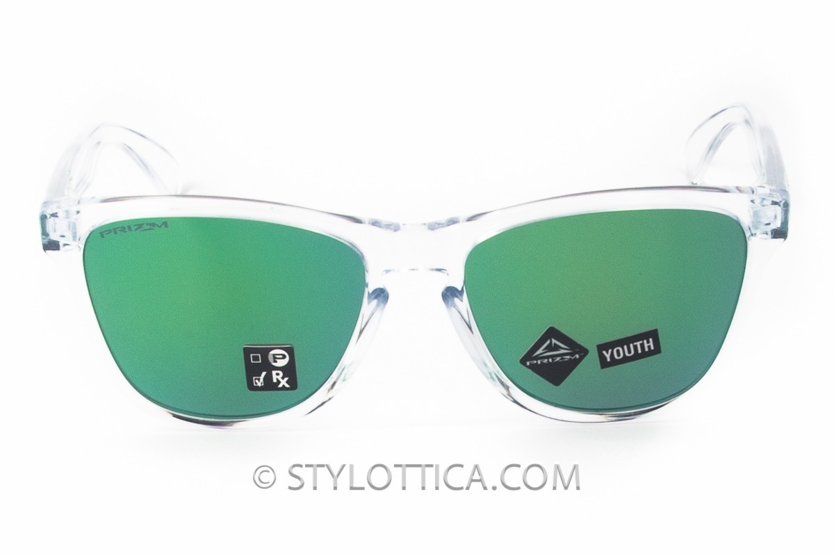 OAKLEY Junior Sunglasses Frogskins XS OJ9006 Prizm Jade Clear wayfarer style