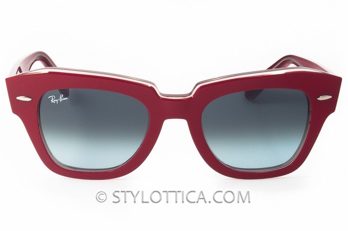 RAY BAN Sunglasses State Street rb 2186 1296 3m Red geometric 2020  Collection