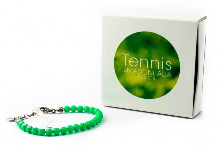 Легкий теннисный браслет MADEINITALIA DESIGN Green Clear