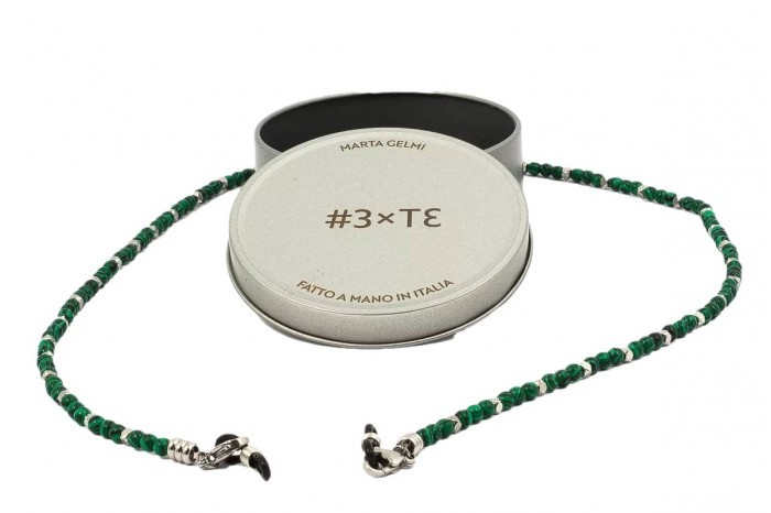 Glasses chain - MARTA GELMI 3XTE Moon Stone Malachite necklace