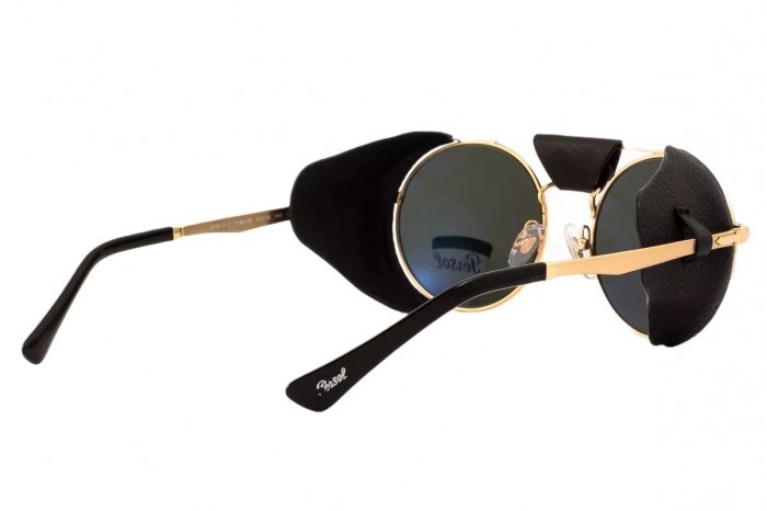 persol ペルソール 男女兼用 サングラス Persol 0PO 2467S 1100R5 Gold  Striped Brown   Smoke/Gray Sunglasses
