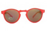 DOUBLEICE Okrągłe fluorescencyjne pomarańczowe okulary przeciwsłoneczne