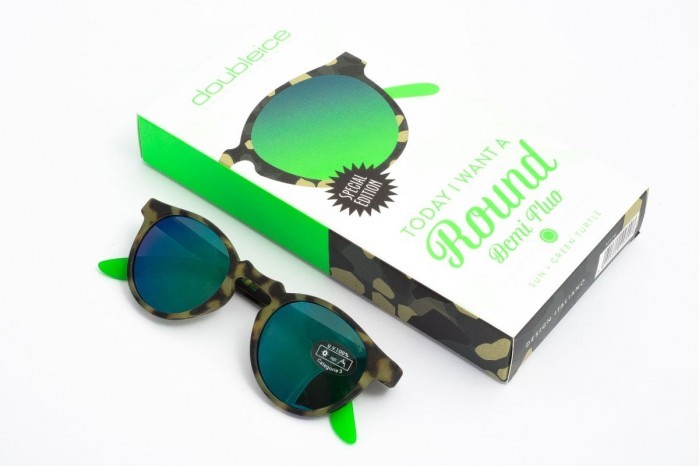 DOUBLEICE Gafas de sol redondas verde...