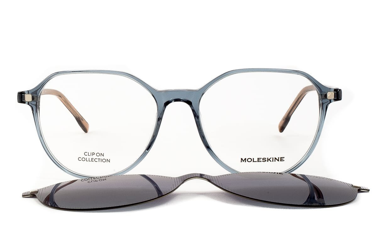 MOLESKINE Eyeglasses MO1185 55 Clear Gray Clip On