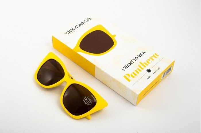 DOUBLEICE Pantera Gelbe Sonnenbrille