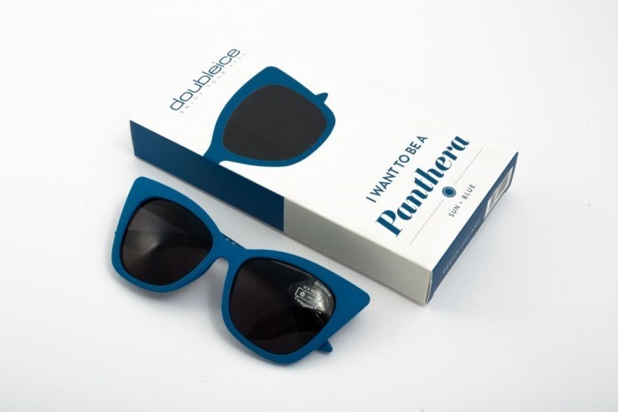 DOUBLEICE Pantera Blaue Sonnenbrille