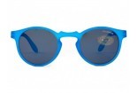 DOUBLEICE Ronde fluo blauwe zonnebril
