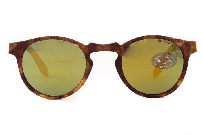 DOUBLEICE Runde demi fluo Orange skildpadde solbriller