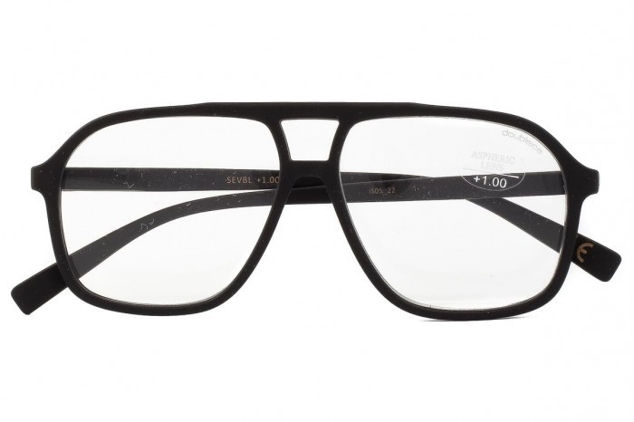 Preassembled reading glasses DOUBLEICE Seventies Black
