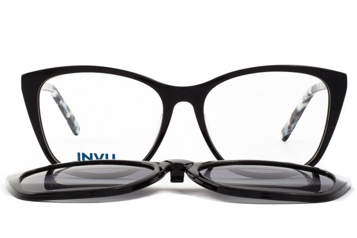 Eyeglasses with clip sun INVU M4213 A