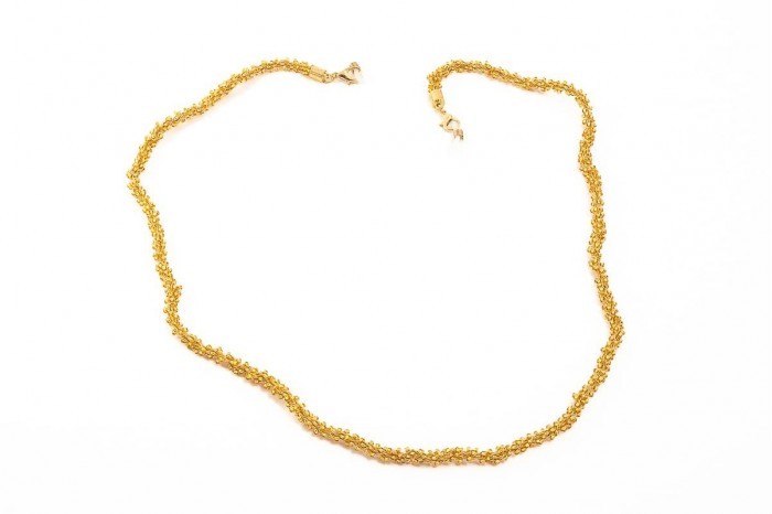 CENTRO STYLE Block eyewear chain 74080 Yellow Gold Beads Weaving 74080