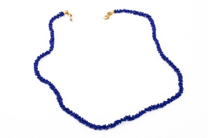 CENTRO STYLE Blockbrillenkette 74080 Weaving Blue Beads 74080