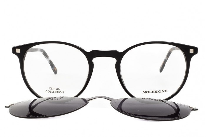 MOLESKINE MO1217 00 Cermin mata hitam Clip-On dengan klip