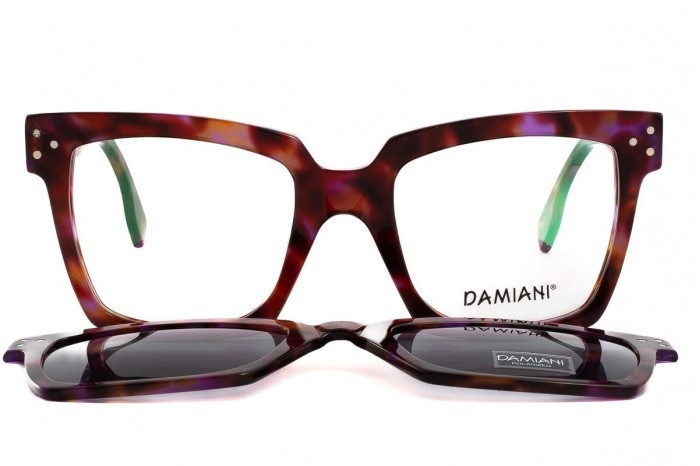 DAMIANI Eyeglasses with clip polarized sun mas173 l83 Havana Purple