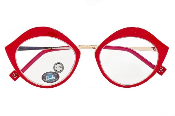 Okulary do czytania APTICA Lips Red z powłoką chroniącą przed niebieskim światłem