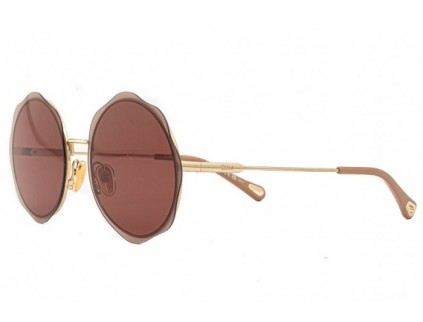 Bottega Veneta Rose Gold/ Shiny Transparent Powder Sunglasses