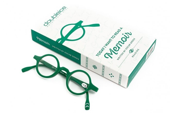 Pre-assembled reading glasses DOUBLEICE Memoir Green