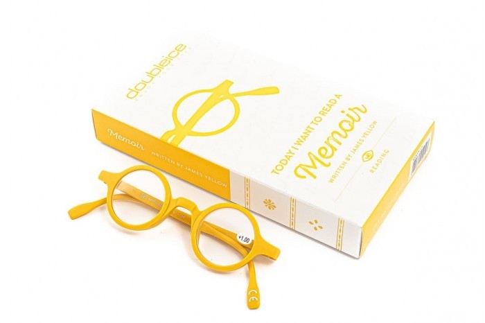 Wstępnie zmontowane okulary do czytania DOUBLEICE Memoir żółte