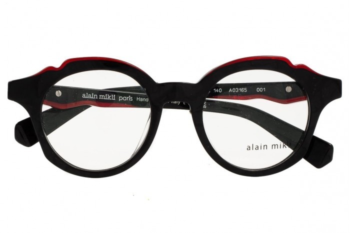 ALAIN MIKLI Eyeglasses A03165 001 Black Red 2024