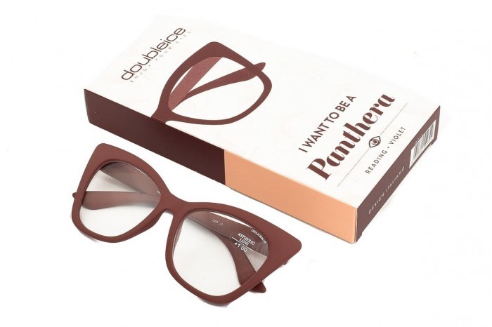 DOUBLEICE Óculos de leitura pré-montados Panthera Violet Bordeaux