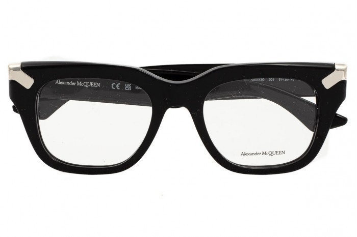 ALEXANDER MCQUEEN Eyeglasses AM0443O 001 Black Silver 2024