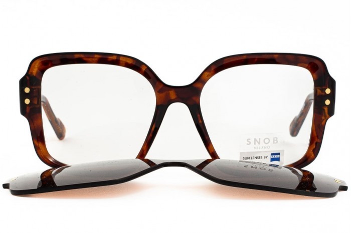 SNOB MILANO Twiggy snv189c02 eyeglasses with sun clip