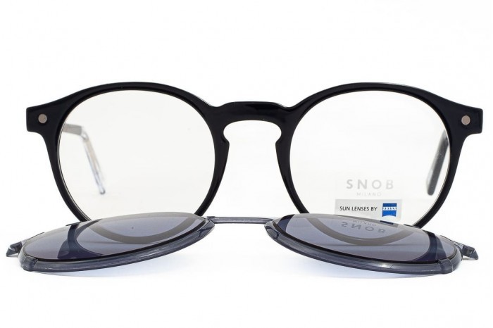 SNOB MILANO Dogui Vee snv178cpc04 eyeglasses with sun clip