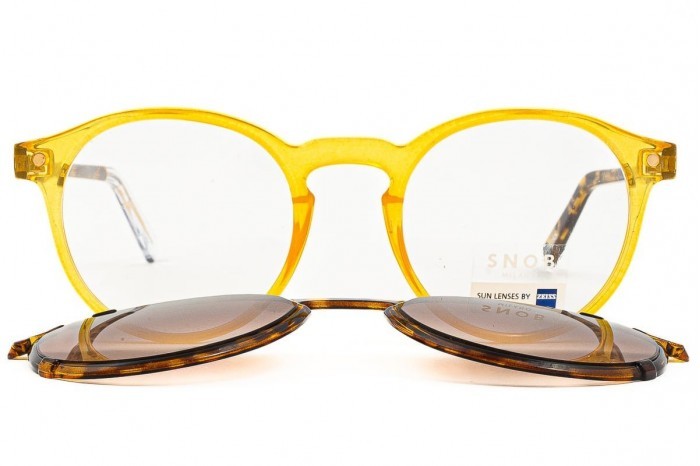 SNOB MILANO Dogui Vee snv178cpc12 eyeglasses with sun clip