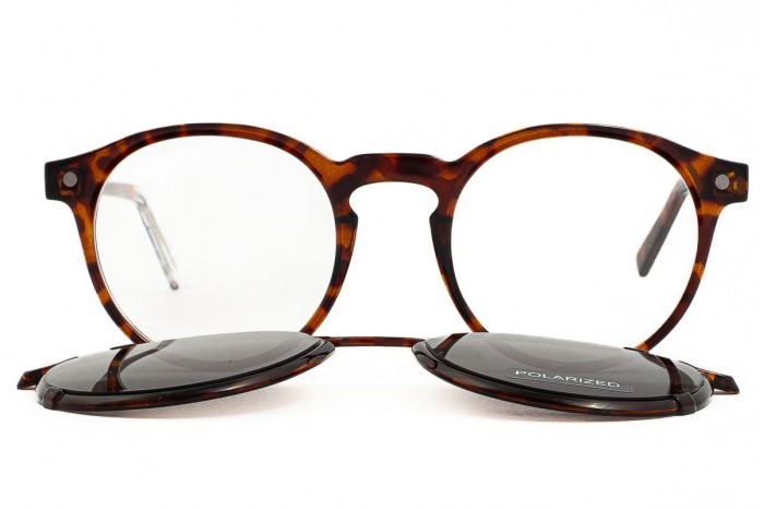 SNOB MILANO Dogui Vee snv178cpc31 eyeglasses with polarized clip on