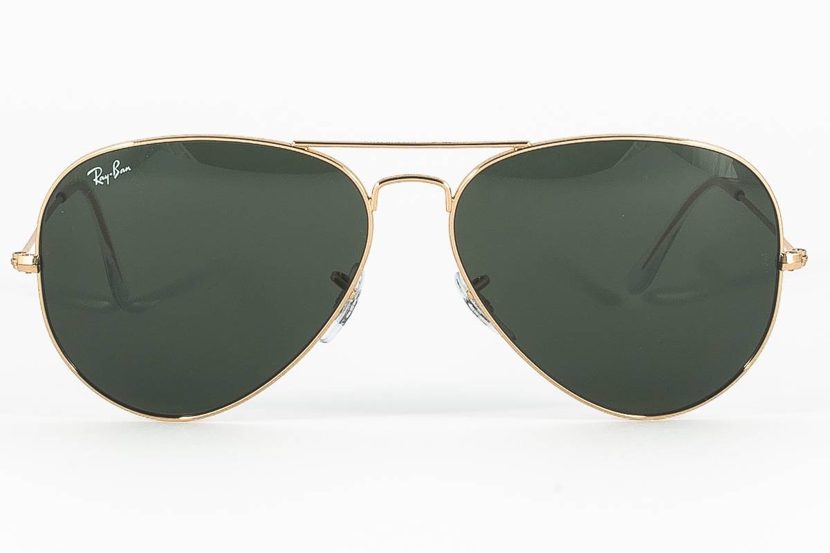 RAY-BAN sunglasses rb3025 aviator large metal 001.gilded frame, green lenses
