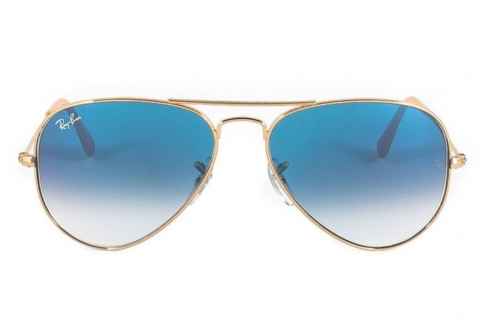 schouder Email schrijven Observeer RAY-BAN sunglasses rb3025 aviator large metal 001 3f.gilded frame, blue  gradient lenses Flash