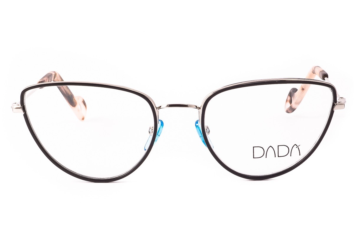 Metalowe okulary Dadà w kształcie kocich oczu, cienkie zauszniki